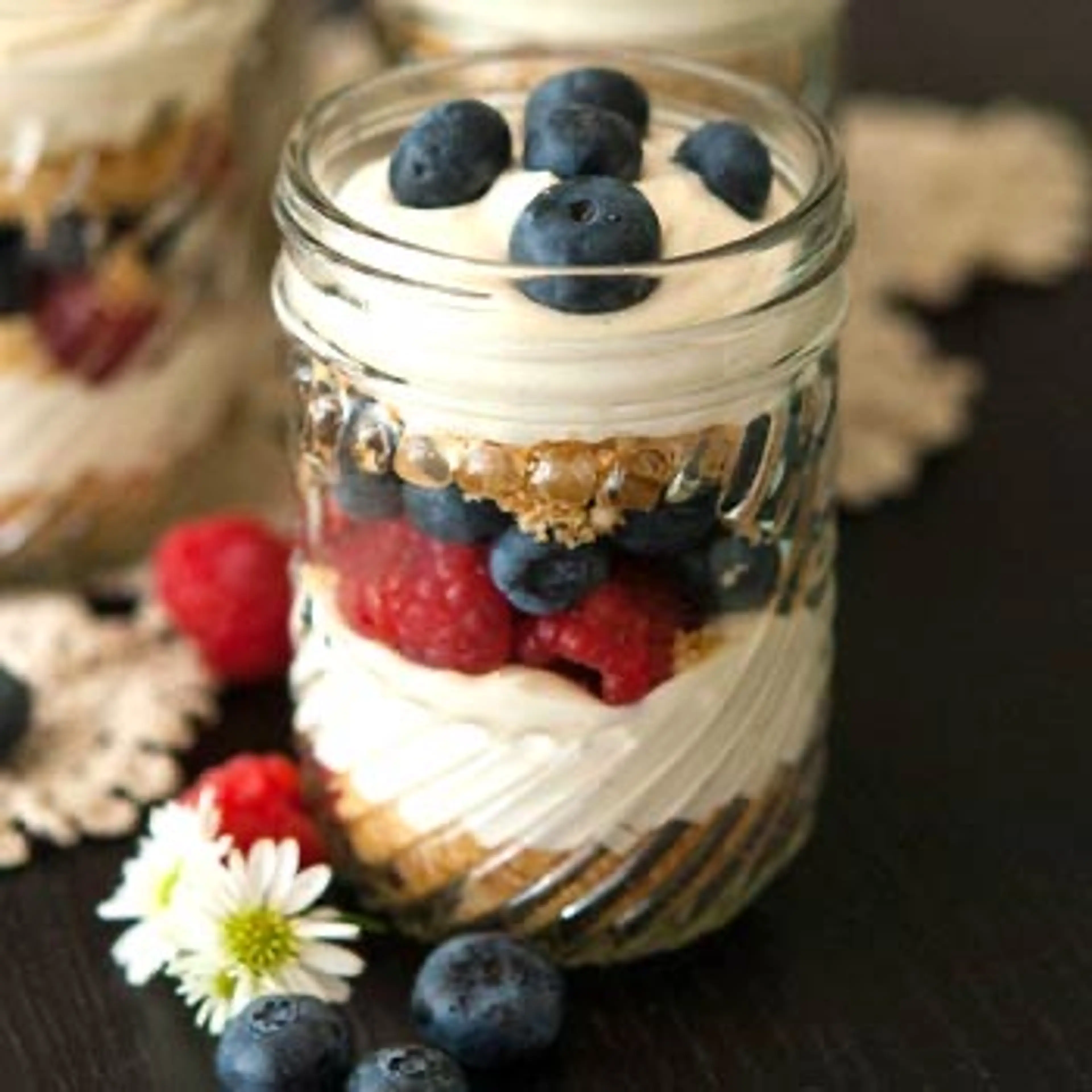 Red White & Blue Vanilla Cheesecake Mousse