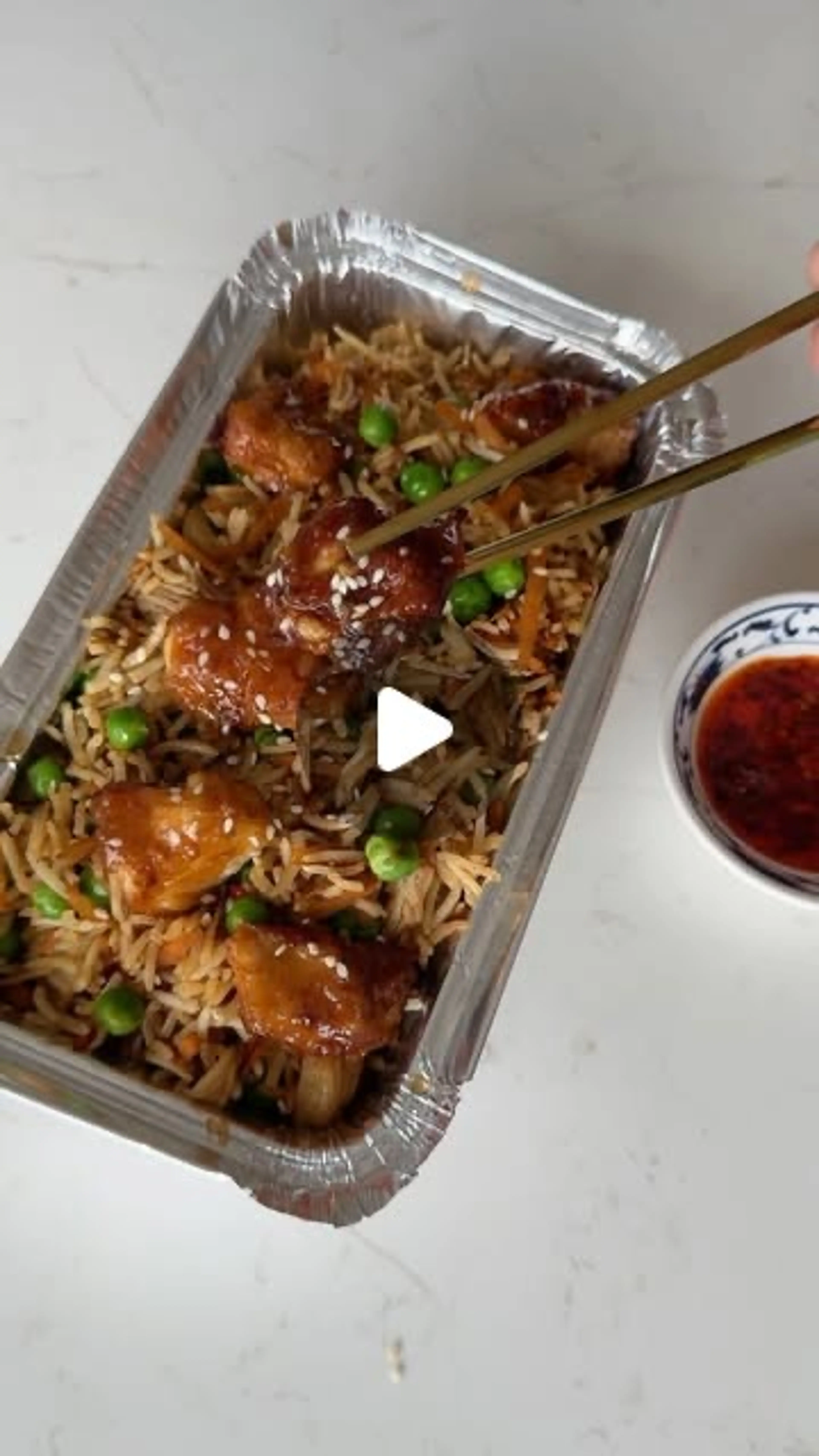 Crispy Honey Garlic Chicken Fried Rice