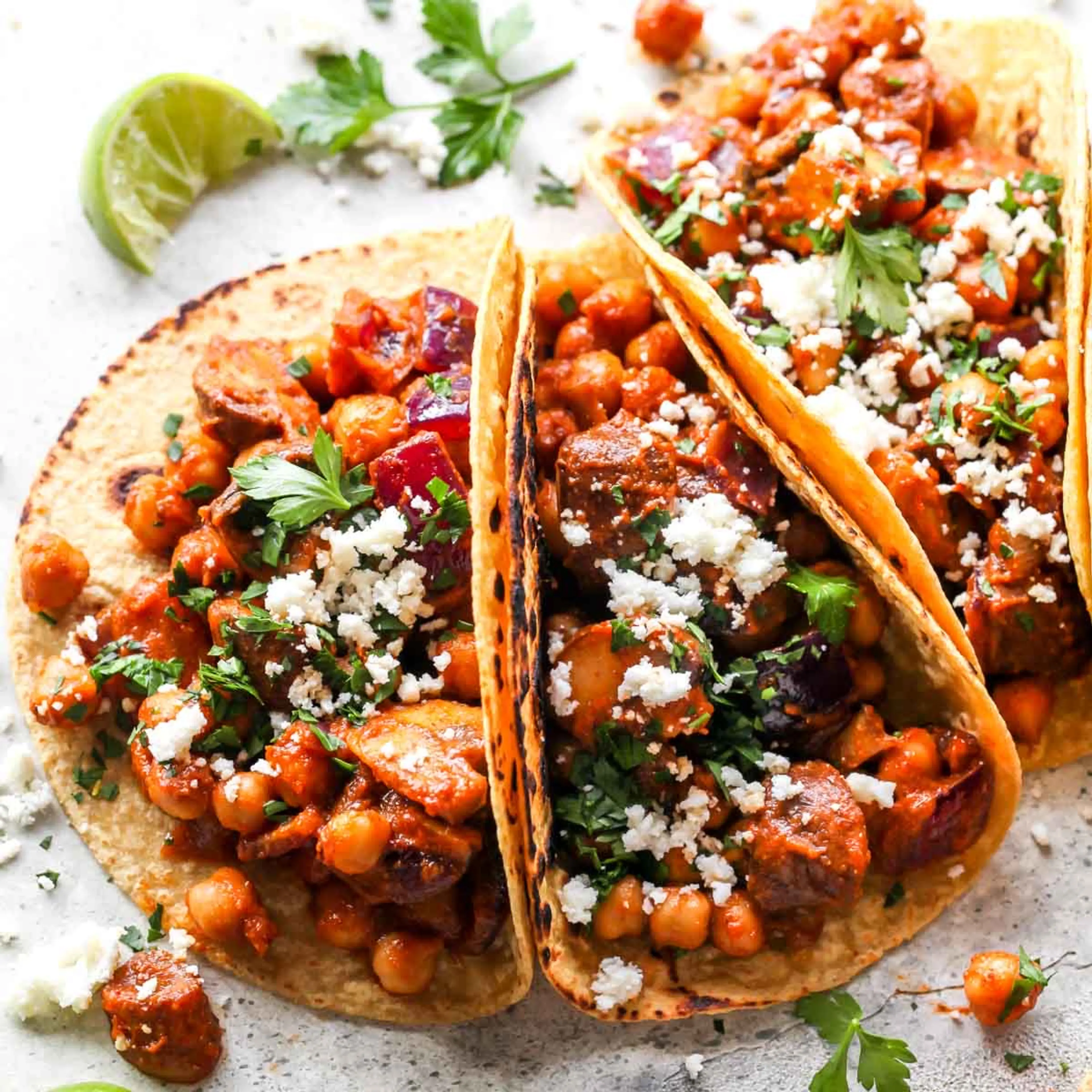 Al Pastor Chickpea Tacos