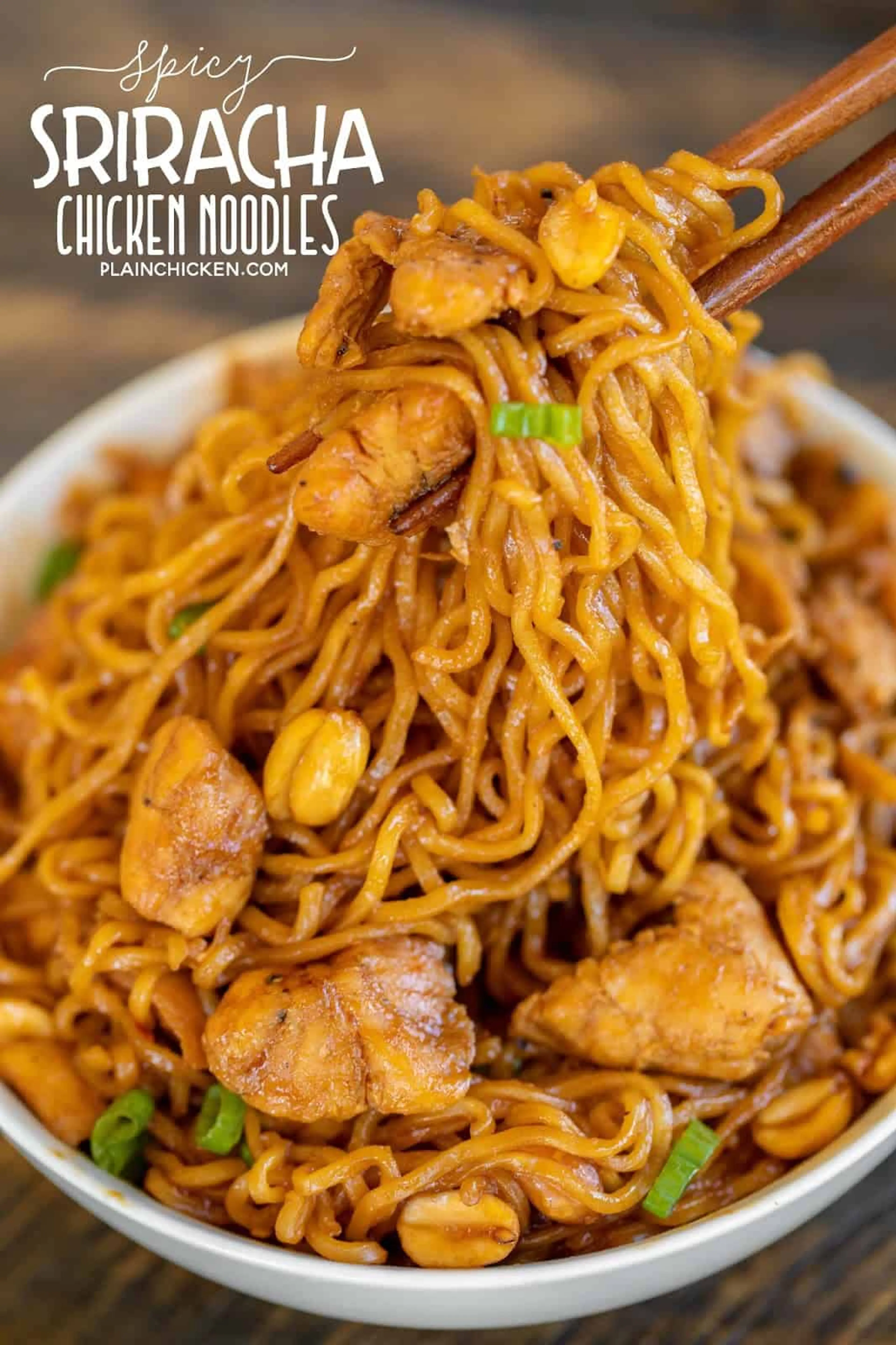 Spicy Sriracha Chicken Noodles