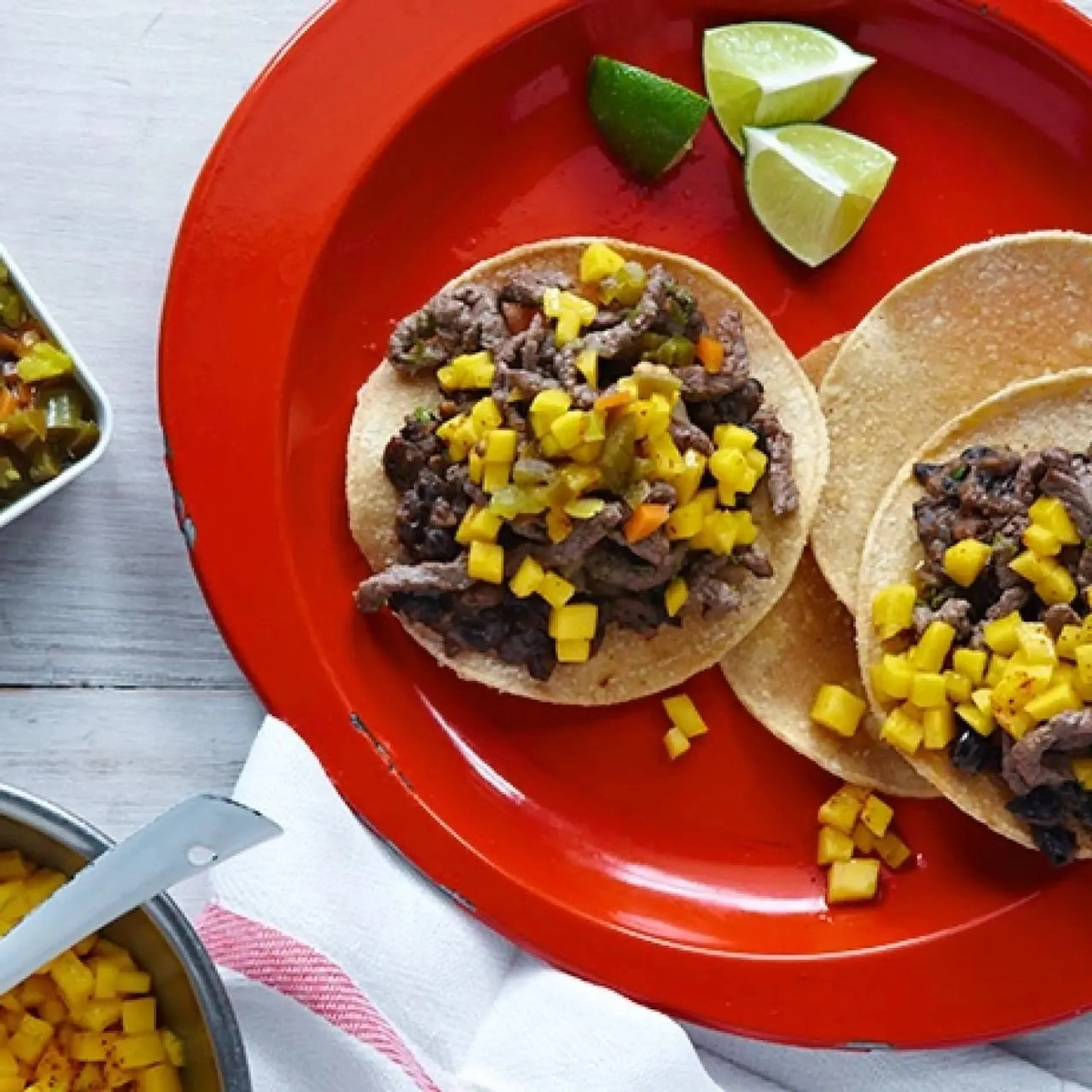 Steak and Black Bean Tostadas