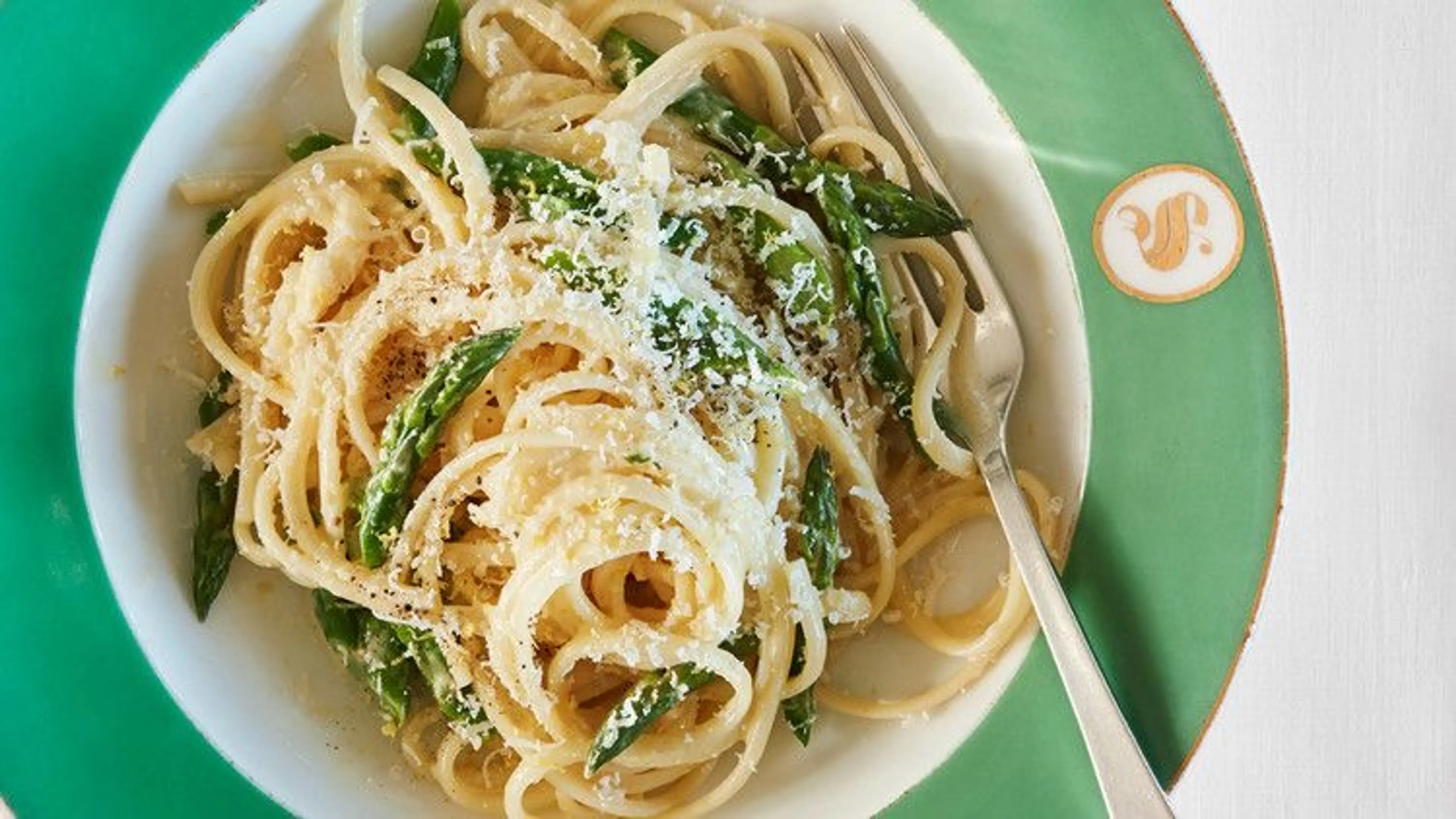 Pasta Alfredo with Lemon and Asparagus