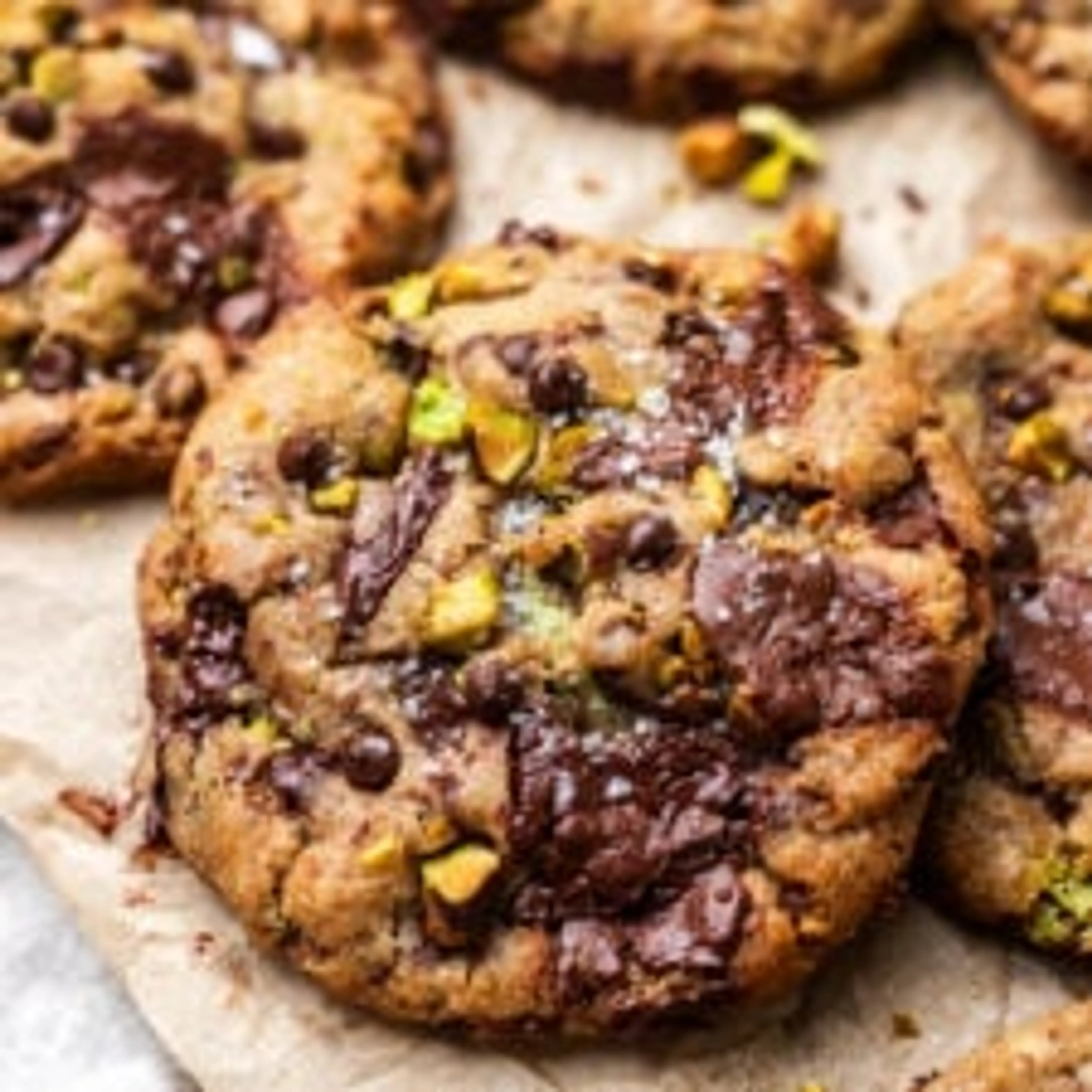 Chewy Vegan Brown Butter Pistachio Cookies