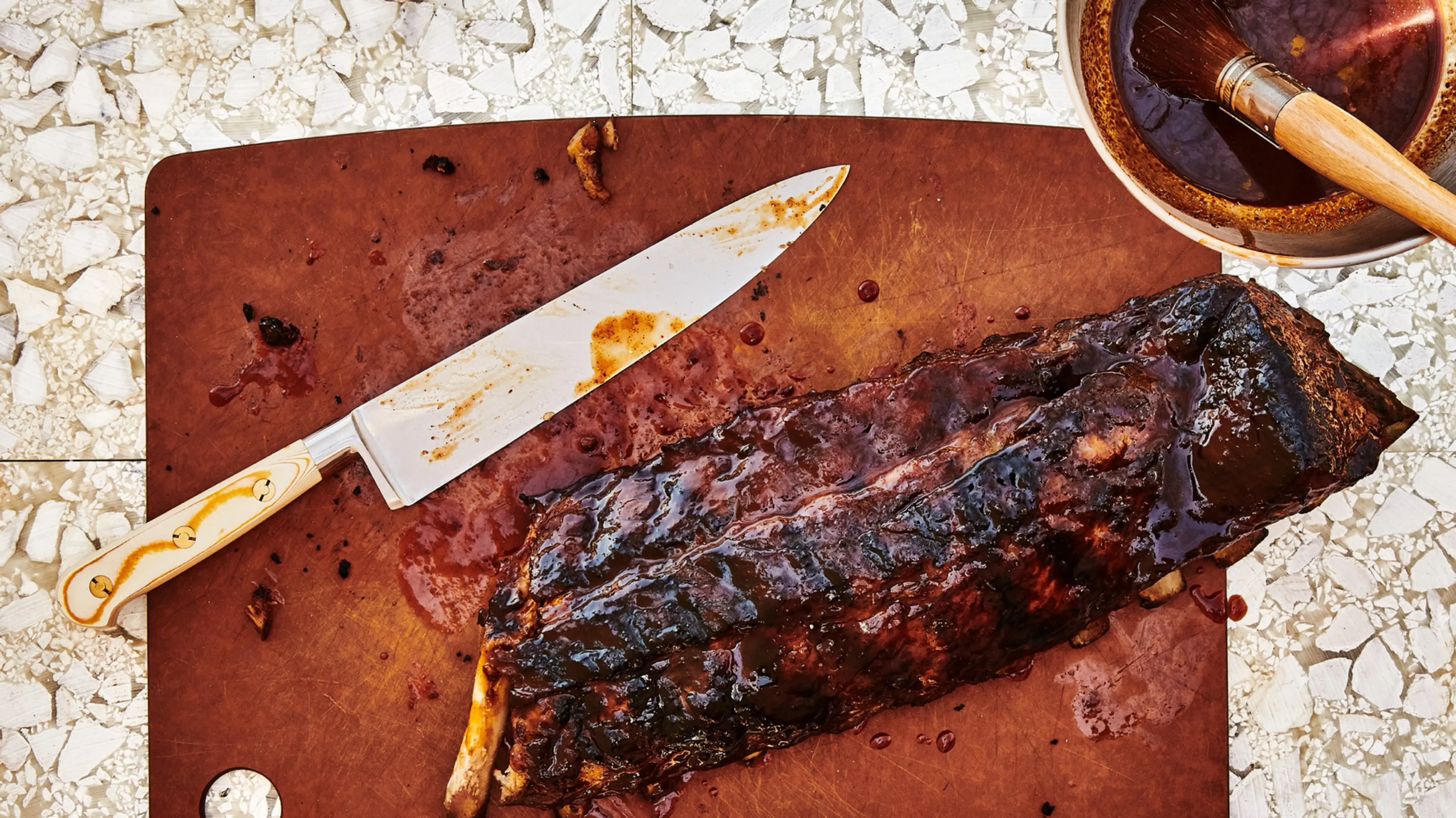 Grilled Pork Ribs with Gochujang Barbecue Sauce