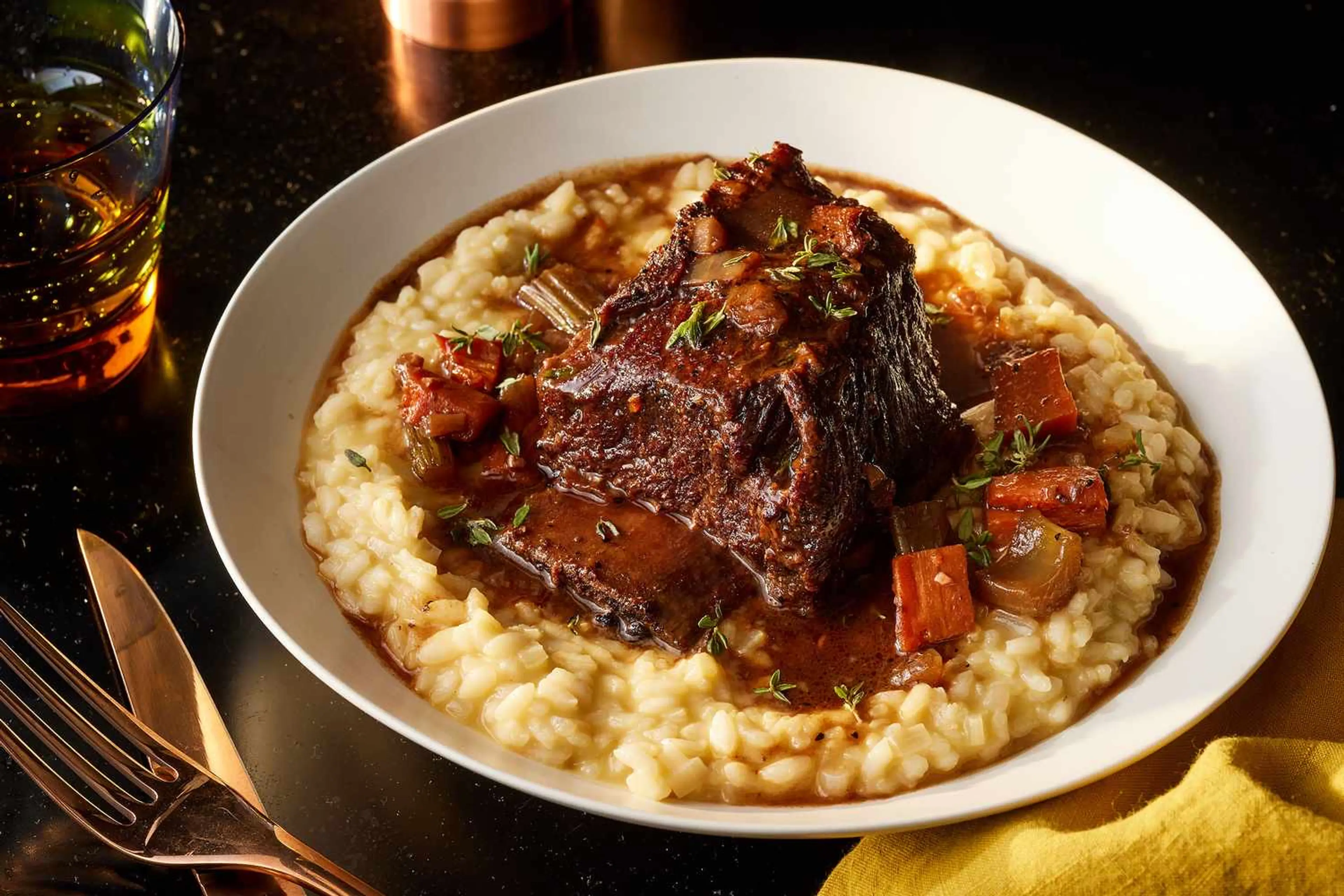 Cola-Braised Short Ribs with Risotto